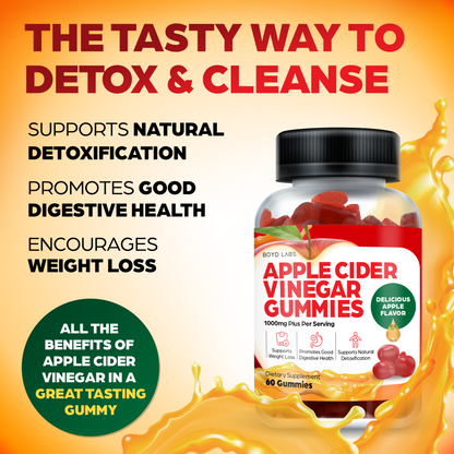 Boyd Labs Apple Cider Vinegar Gummies - 1000mg - 60 Count