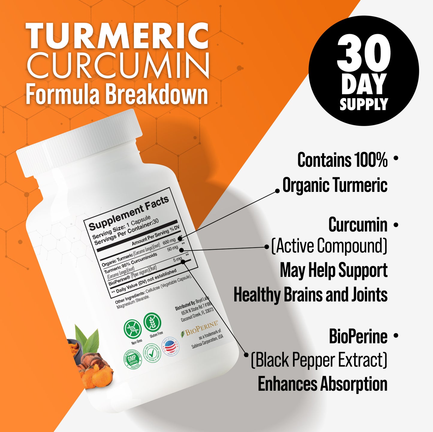 Turmeric with Curcumin - Premium Quality - 60 Capsules