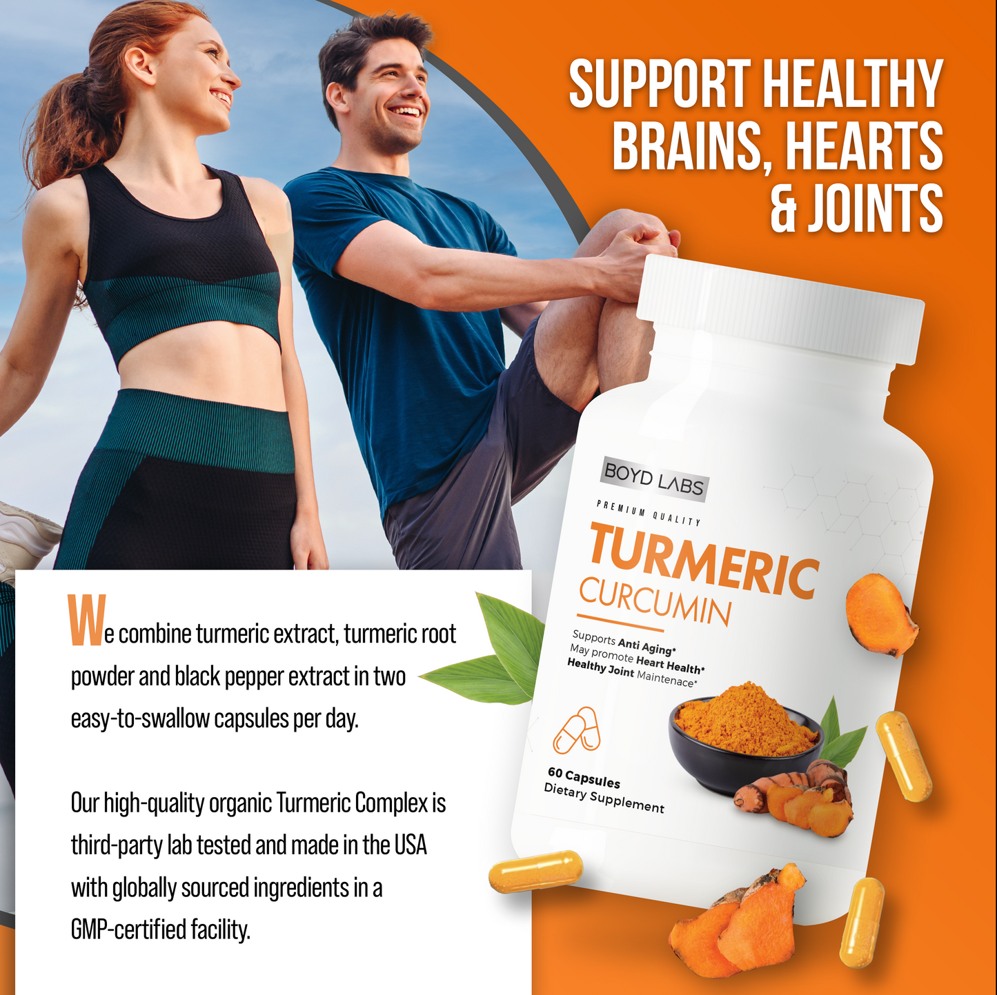 Turmeric with Curcumin - Premium Quality - 60 Capsules