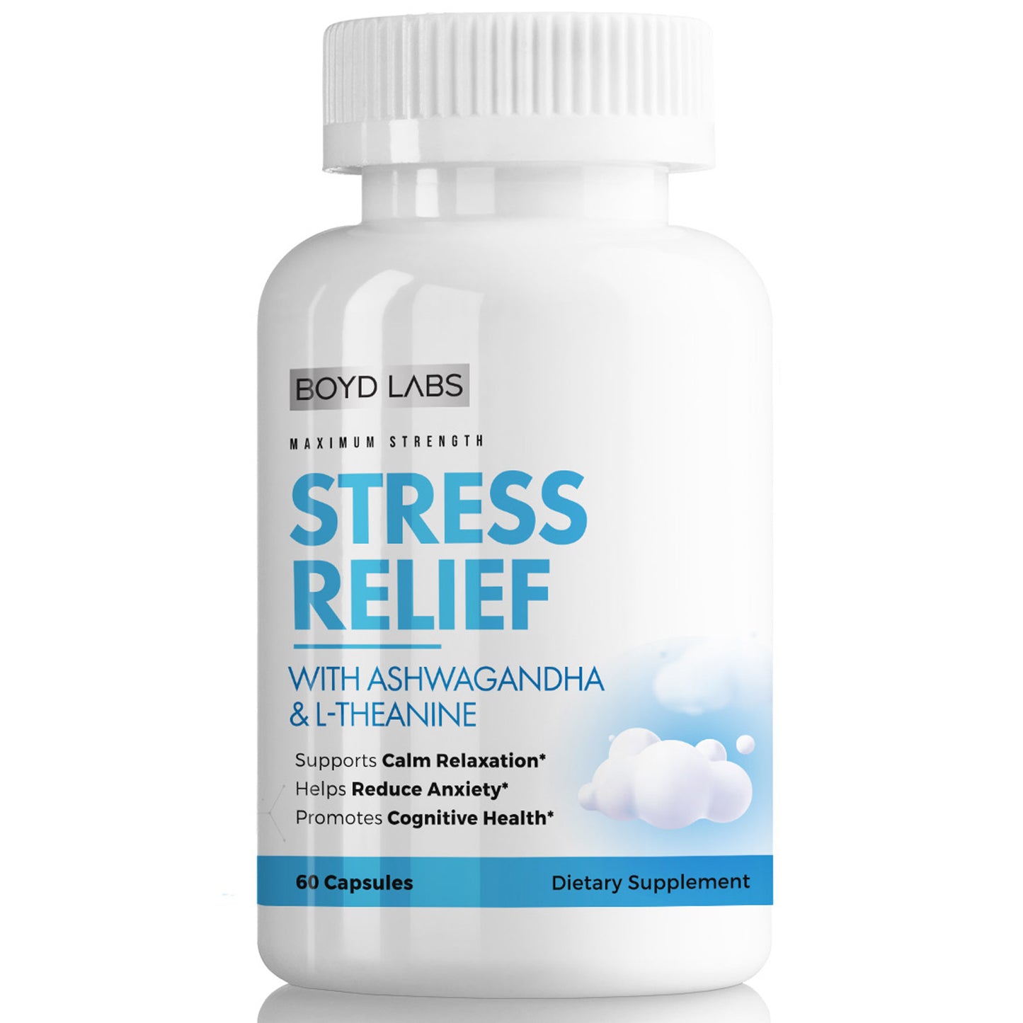 Stress Relief with Ashwagandha and L-Theanine, Helps Reduce Anxiety and Support Calming Relaxation, 60 Count