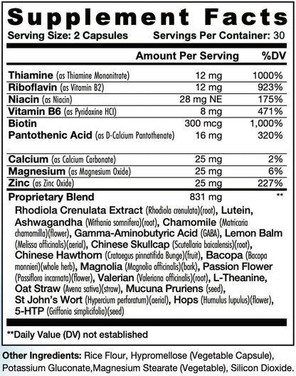 Boyd Labs Stress Relief with Ashwagandha and L-Theanine, Helps Reduce Anxiety and Support Calming Relaxation, 60 Count